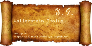 Wallerstein Ibolya névjegykártya